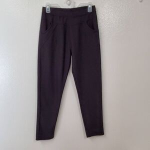 El Style Womens L XL Leggings Pants Gray High Rise Pockets Full Length Stretch